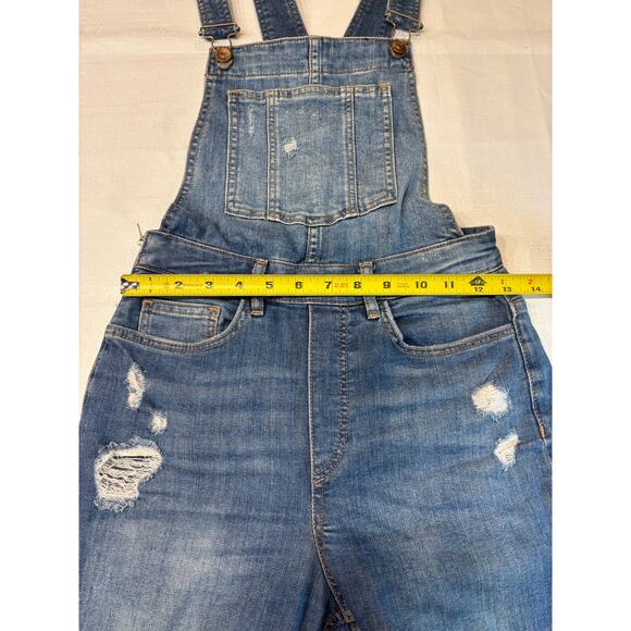 Divided by H&M Women's Blue Denim Distressed Overalls Size 6 - Picture 6 of 10